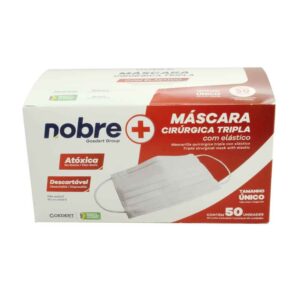 Mascara Cirurgica Nobre C/ Tripla Camada e Elastico 50UN VM