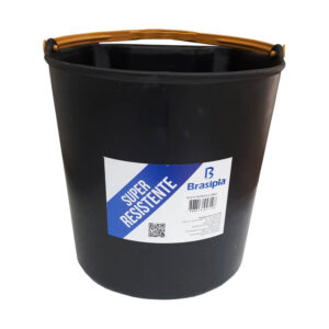 Balde Plastico para Concreto Brasipla Preto 16 Litros