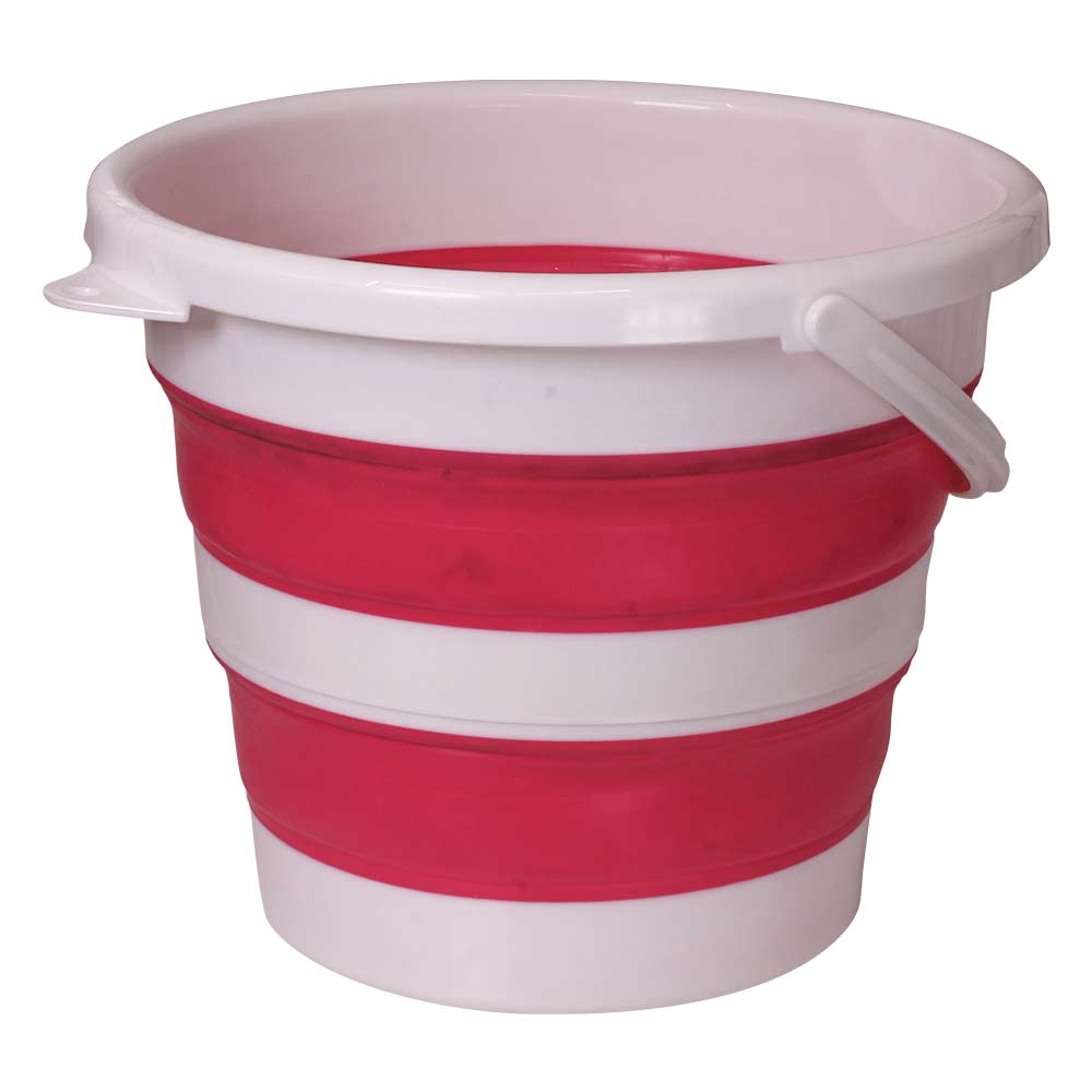 Balde Retrátil Nobre 10 Litros Branco e Rosa