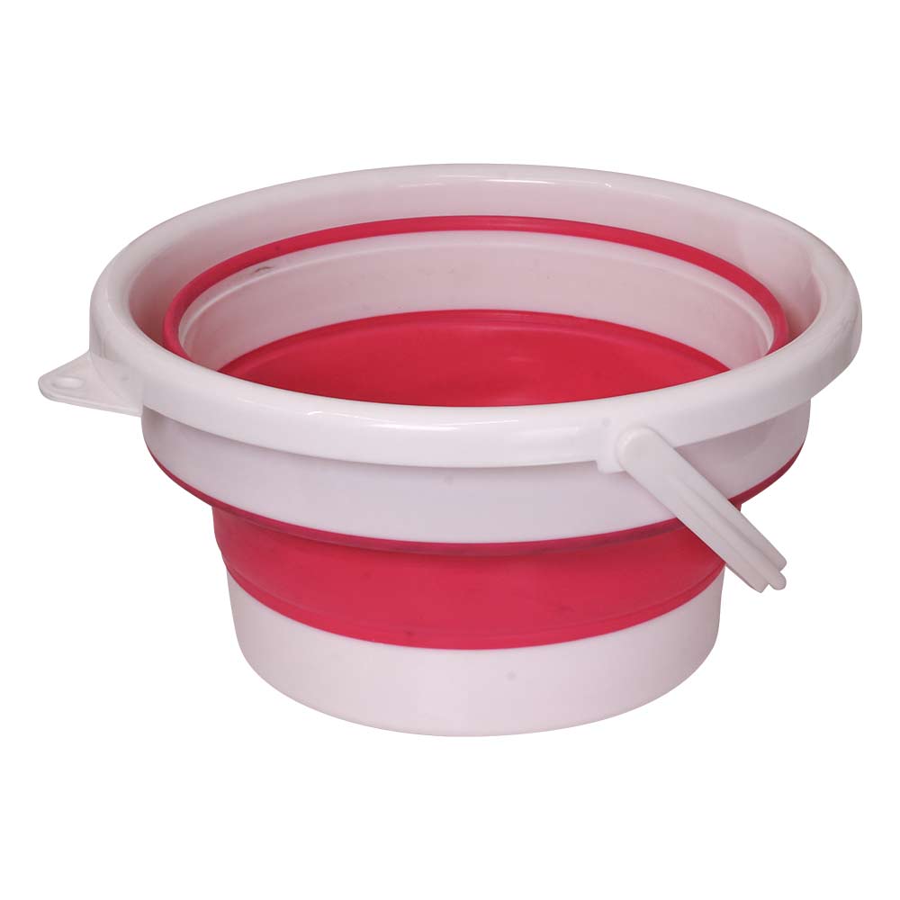 Balde Retrátil Nobre 10 Litros Branco e Rosa